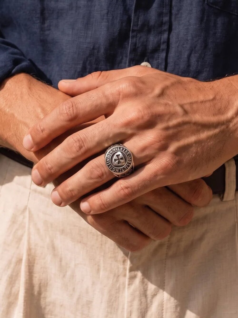 Templar Cross Signet Ring - FLORASA